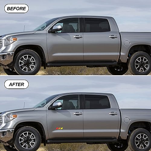 Image of Tri-Color Emblem Decal Sticker for Toyota Tacoma 4Runner Tundra Rav4 Accessories, Grille Fender Hood Side Skirt Bumper Side Mirror Dashboard Decoration(Red-Orange-Yellow)