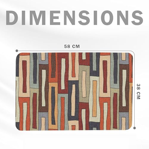 Image of Yellow Weaves 3 Pcs Anti Slip Water Soaking Floor Mat, Water Absorbent Non Slip Bath Mat, Quick Dry Mat for Bathroom, Door Mat for Home, Kitchen, Office, Kitchen (Retro Blocks)