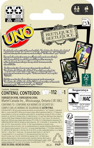 Mattel Games UNO Beetlejuice Beetlejuice Kartenspiel für Kinder, Erwachsene & Familie mit Deck & Sonderregel, inspiriert vom Film – Bild 7