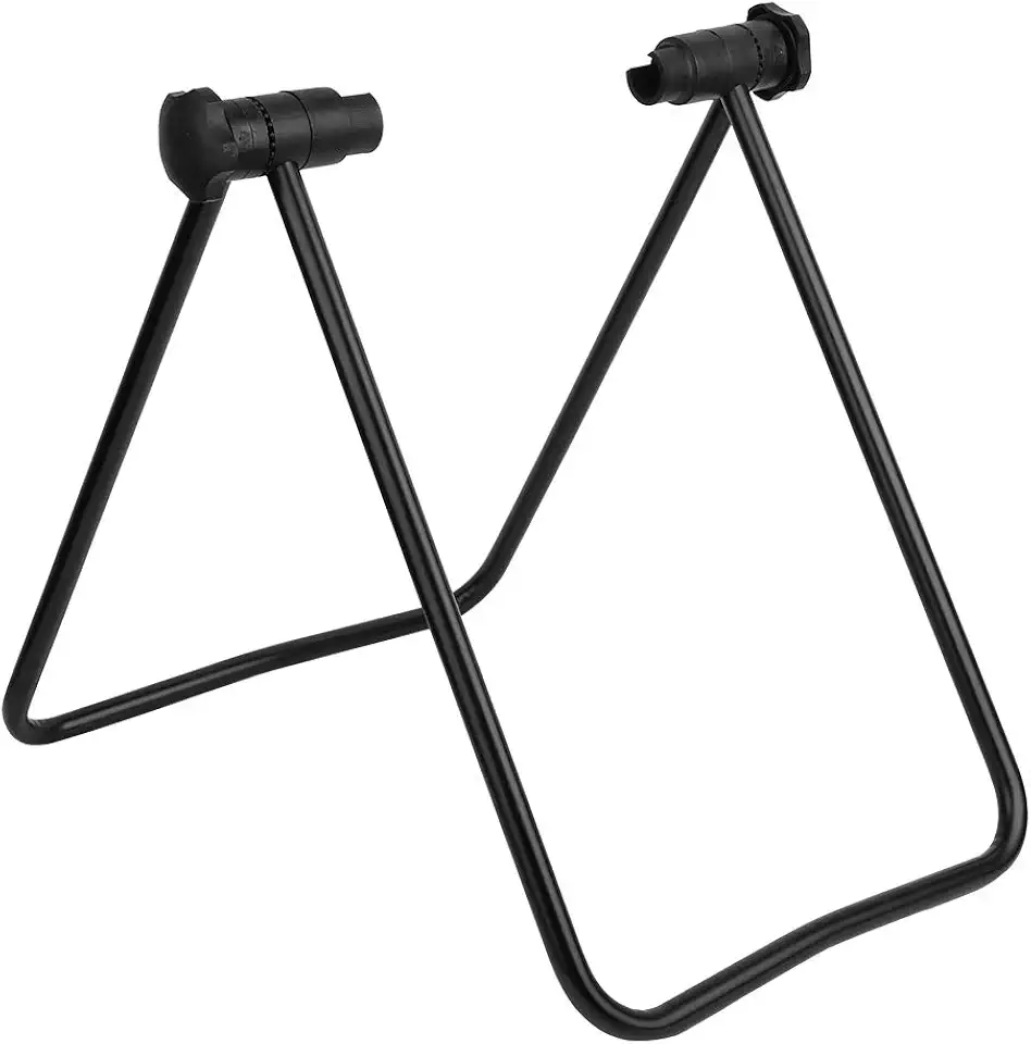 Cavalete Bicicleta Dobrável 770g Alumínio Preto Portátil 32 5 cm - Suporte Reparo Proteção Total Pintura para Manutenção Estacionamento Ciclismo