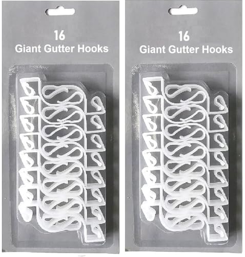 UKDeals Direct Gutter Hooks for Hanging Outdoor Christmas Xmas String Lights/Rope Lights Gutter Clips (Pack of 32 Clear)