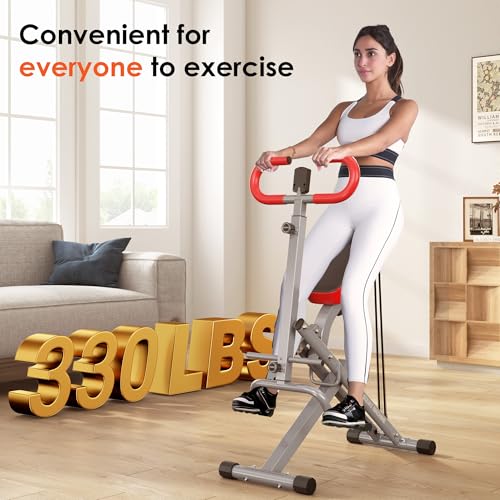 Image of SogesHome Squat Machines Rowing Machine for Home, Foldable & Full Body Exercise Workout Equipment with Adjustable Resistance Bands for Women, Row and Ride Squat Machine for Glutes and Abs, 330 LBS