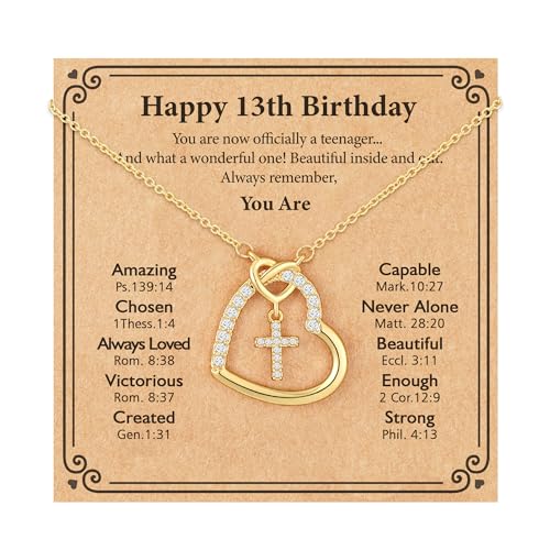 Happy 6th 7th 8th 9th 10th 11th 12th 13th Birthday Necklace Gifts for Girls, Religious Christian Jewelry for Her 16+3 Inches