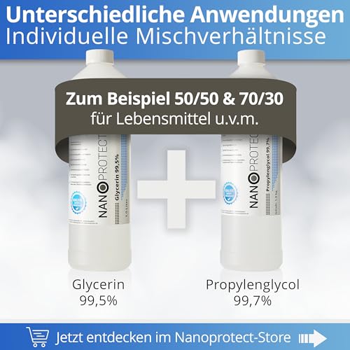 Propylenglykol 99,7% Nanoprotect – 1 kg – Pharma- und Lebensmittelqualität
