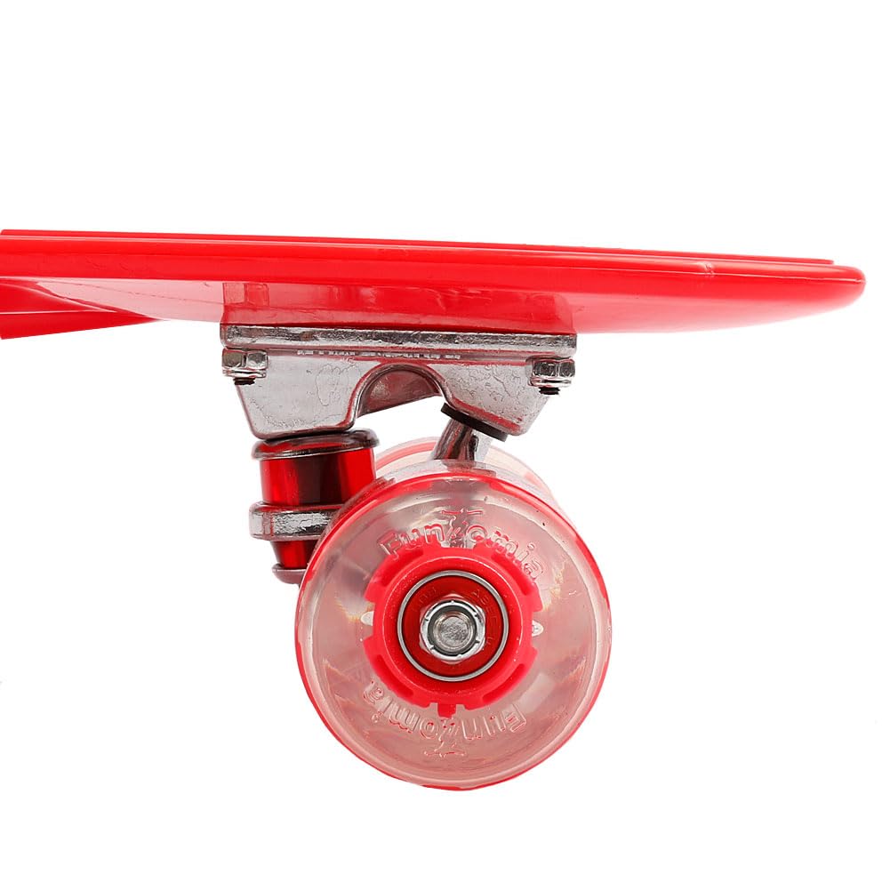 FunTomia® Mini-Board, skateboard da 57 cm, con o senza LED sulle ruote, con carrello in alluminio e cuscinetti a sfera Mach1 ABEC-11, colori vari, T-Tool