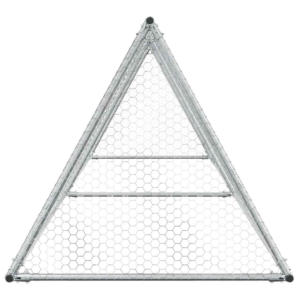 vidaXL Jaula para Gallinas, Caseta para Pollos Patos Conejos, Recinto para Animales, Gallinero para Jardín Patio, Acero Galvanizado Plateado