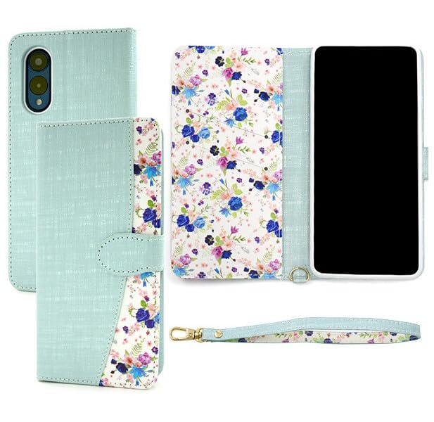 Amazon.co.jp: arrows we2 ケース 手帳型 かわいい 花柄 ストラップ