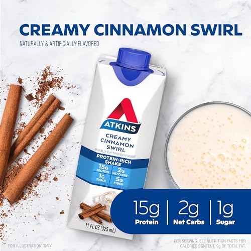 Atkins Creamy Cinnamon Swirl Protein Shake y Peanut Butter Cups miniatura 3