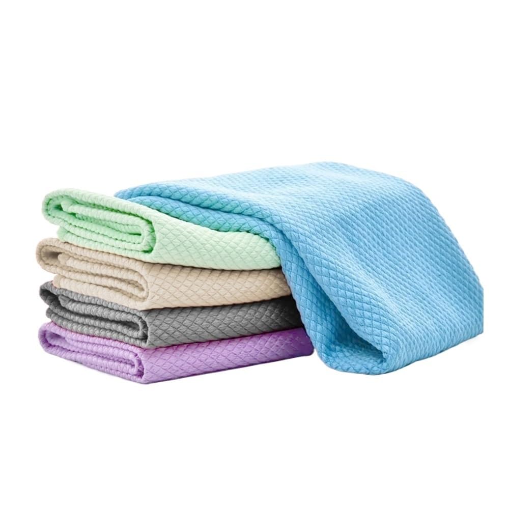 Jobaojiang Microfiber Fish Scale Dishcloths Kitchen High Absorbent Washing Rag Glass Window Wipe Cloth Household Cleaning Cloths