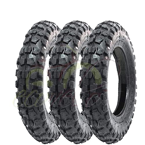 Union Tris 3 Cross-Reifen 100/90-10 für Piaggio Ape 50 Minicross Mini Moto Scooter mit Dübeln 6PR TT Reifen