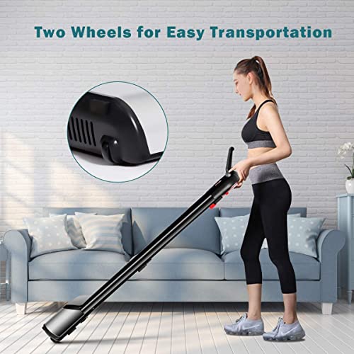 Image of Ultra-Thin Electric Folding Treadmill, 450W Compact Lightweight Portable Installation-Free Fitness Machine for Running & Walking, Motorized Running Jogging Machine with LCD Display, (Black)