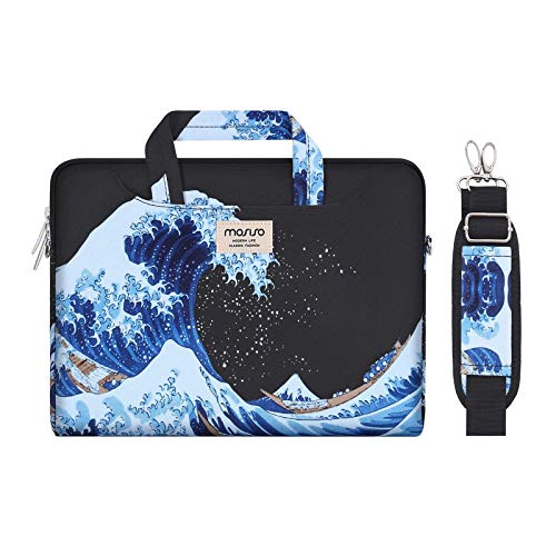 MOSISO Laptop Shoulder Bag Compatible with MacBook Pro 16 inch 2021 M1 Pro/Max A2485/2019-2020 A2141/Pro 15 A1398, 15-15.6 inch Notebook, Sea Wave Carrying Briefcase Sleeve Case with Trolley Belt MOSISO Laptop Shoulder Bag Compatible with MacBook Pro 16 inch 2021 M1 Pro/Max A2485/2019-2020 A2141/Pro 15 A1398, 15-15.6 inch Notebook, Sea Wave Carrying Briefcase Sleeve Case with Trolley Belt