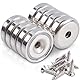 MIN CI 10 Stück Magnete mit Loch, 20x6mm Neodym Magnete Stark 10kg(22lbs) Magnet Groß Starke Magneten Schrauben Flach Magnete für Magnettafel Küche Werkzeuge Schlüssel Topfmagnet