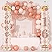 Eiurteao 16th Birthday Party Banner Lighted Decorations for Girls Women-Pink Rose Gold Vintage Sweet 16 Birthday Door Banners with LED Light, Cheers to 16 Years Old Birthday Party Supplies Decor