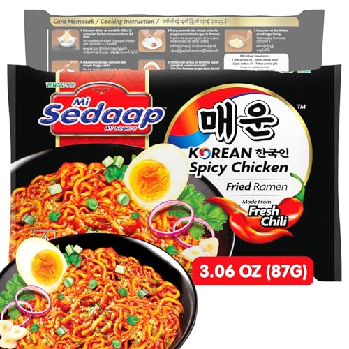 Image of Mi Sedaap Korean Spicy Chicken Instant Fried Ramen Noodles, Pack of 40