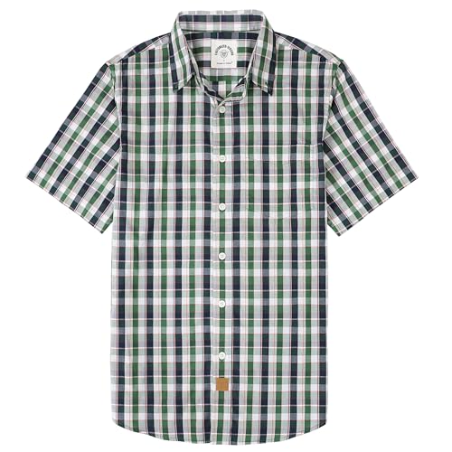Image of Dubinik Mens Short Sleeve Button Down Shirts Soft Breathable Summer Vintage Regular Fit Lightweight Men's Casual Shirt