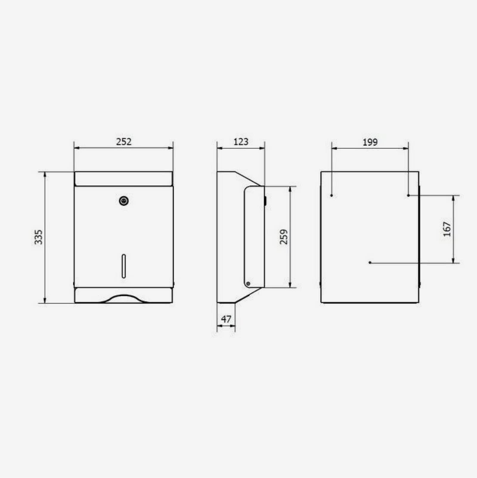 Jofel - Distributore di asciugamani, distributore di asciugamani per il viso, fino a 600 asciugamani a zig zag, antivandalo, acciaio inox di alta qualità, Classic AH12200