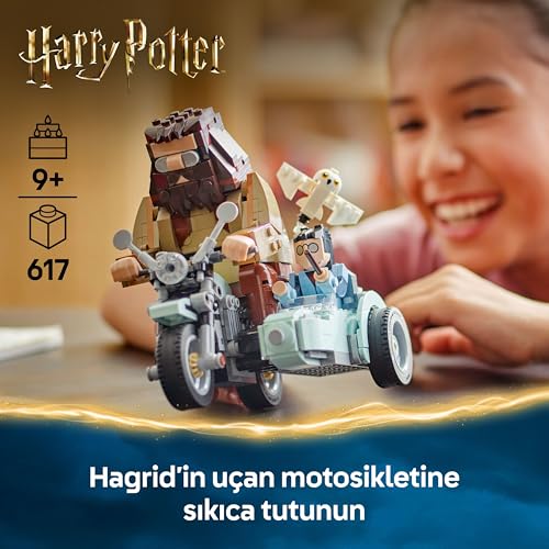 LEGO Harry Potter Hagrid ve Harry’nin Motosiklet Yolculuğu 76443-9 Yaş ve Üzeri Çocuklar ve Yetişkinler için Koleksiyonluk Yapım Seti, Doğum Günü Hediyesi (617 Parça)