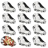 HOMUS Stainless Steel Reusable Oyster Shells Baking Dish 12 Pack for Grilling Seafood Hot Chocolate Cooking Pecan Pies Sauce Tray