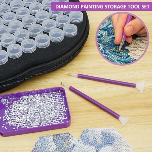 Kit de diamond painting con 240 botellas y organizador para pintura de diamantes 4