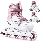 Cariboo Inliner Kinder 3-in-1 Rollschuhe, 31-34, Ballerina Rosa...