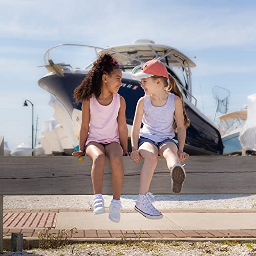Image of Brix Girls 4-Pack Tank Tops - Jersey Cotton Comfort Soft Sleeveless Tunic Tees.