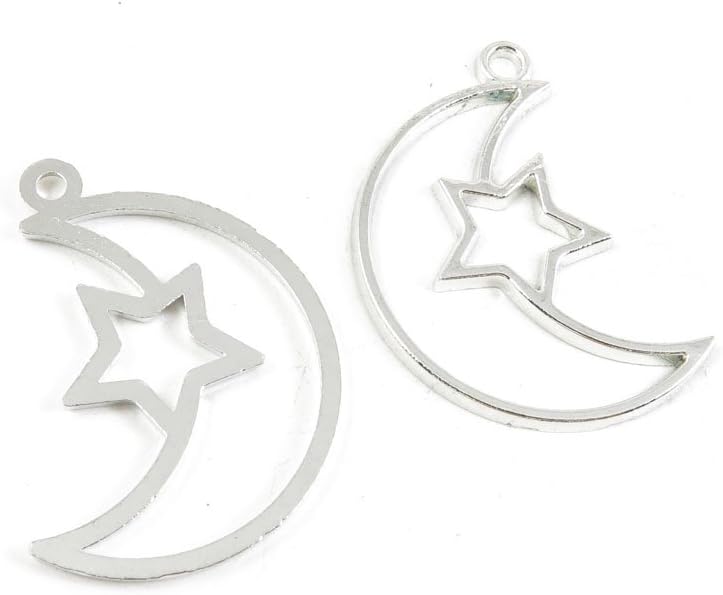 360 Pieces Antique Silver Tone Jewelry Making Supply Charms Filigrees Arts Crafts Beading Findings Crafting L5MI2I Star Moon Frame