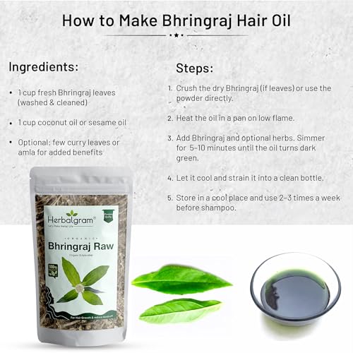 Image of Organic Bhringraj And Hibiscus Raw Dried Flowers And Leaves Whole For Making Hair Shampoo Or Oil Pure Raw Form Combo (Count 2) 100Gm Each (Hibiscus-Bhringraj 100G)