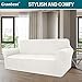 Granbest High Stretch Sofabezug Moderne Sofaüberwurf Jacquard Elastische Sofahusse für Wohnzimmer Protector für Hunde Haustiere (4 Sitzer, Creme)