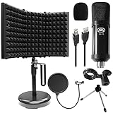 AxcessAbles MX-715 USB Condenser Microphone with SF-2 Desktop Isolation Shield Bundle