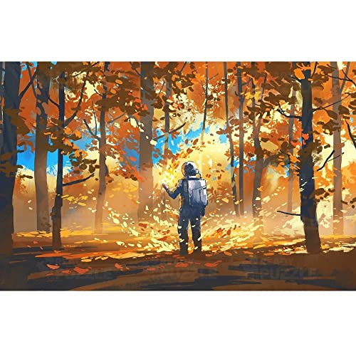 Puzzle L'astronaute au Milieu de la forêt d Automne 120 pièces au Format A4 - Ready to Puzzle Cover