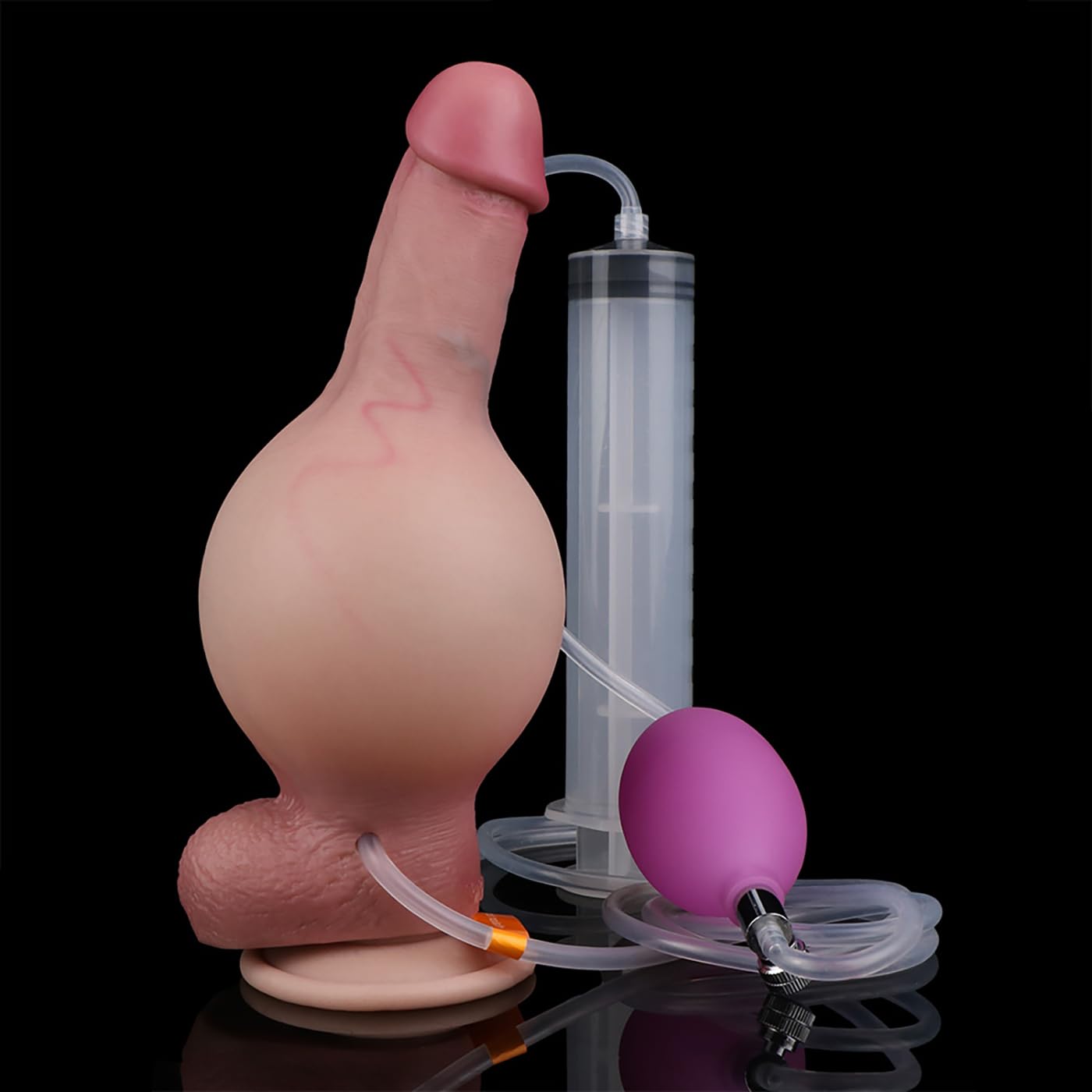 7.3" Long Inflatable Expanding Anal Plug Ejaculation Dildo, Adult Squirting Dildo with Strong Suction Cup,Silicone Jetting Butt Plug Prostate Massaging G-Spot Sex Toy for Beginners