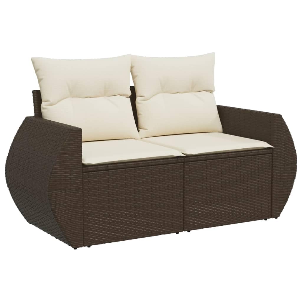 Zestaw 6-częściowy zestaw mebli ogrodowych z poduszkami Brązowy Polyrattan Zestaw balkonowy do wypoczynku na świeżym powietrzu Nadaje się do ogrodu