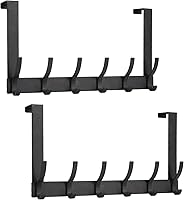 Vista 12 de Ganchos para colgar sobre la puerta, ganchos para colgar sobre las puertas, toalleros para baño con 12 ganchos para abrigos, accesorios de baño