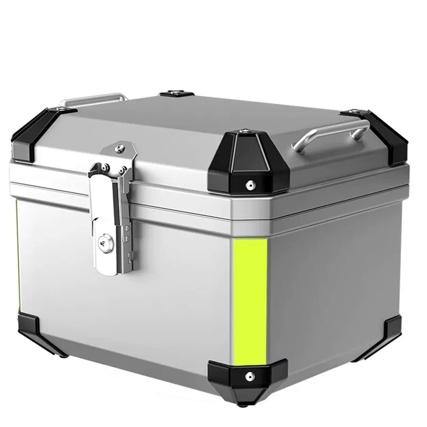 Scooter Storage Boxes, Motorcycle Trunk Luggage Tour Pack Box Top Case Helmet Storage Tail 45L 57L Can Hold 2 Helmets Quick-Release System(Silver,45L)