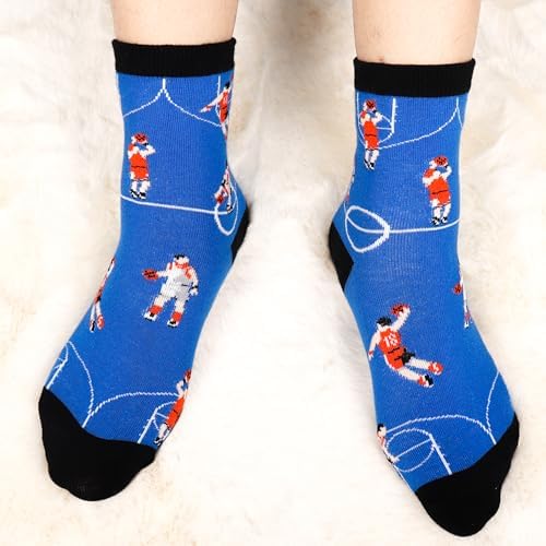 Moyel Basketball Socks For Boys 8-12 Year Old Basketball Gifts For Boys Novelty Fun Funny Socks For Boy Basketball Gift Ideas For Teen Boys On Christmas Birthday 6