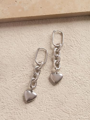 Boucles d'oreilles gothiques punk légères cœur anti-allergie grunge - 7