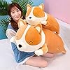 SNOWOLF Shiba Inu Plush Pillow Stuffed Animal Dog Cute Corgi Akita Soft Toy Comfort Cushion Gifts for Girls Boys (Sleeping, 80cm/31.5inch) #2