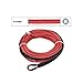 NAAMOTOMOX 50ft 1/4 inch Red 12 Strand Strong Synthetic Winch Rope Line 7000lbs and Rubber Winch Rope Stopper Kit for ATV UTV SUV Car Truck