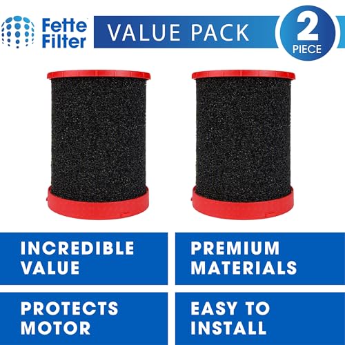 Fette Filter - 49-90-1990 Large Wet/Dry Vac Foam Wet Filter Compatible with Milwaukee M18 Fuel Wet/Dry Vacuums Models 0910-20, 0920-20, 0920-22HD, 0930-22HD, 0931-20 - Part # 49-90-1990 Pack of 2
