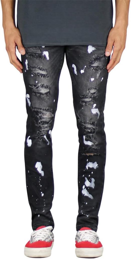 Men's Jeans Personalized Trendy Paint Splash Ink Ethiopia Ubuy