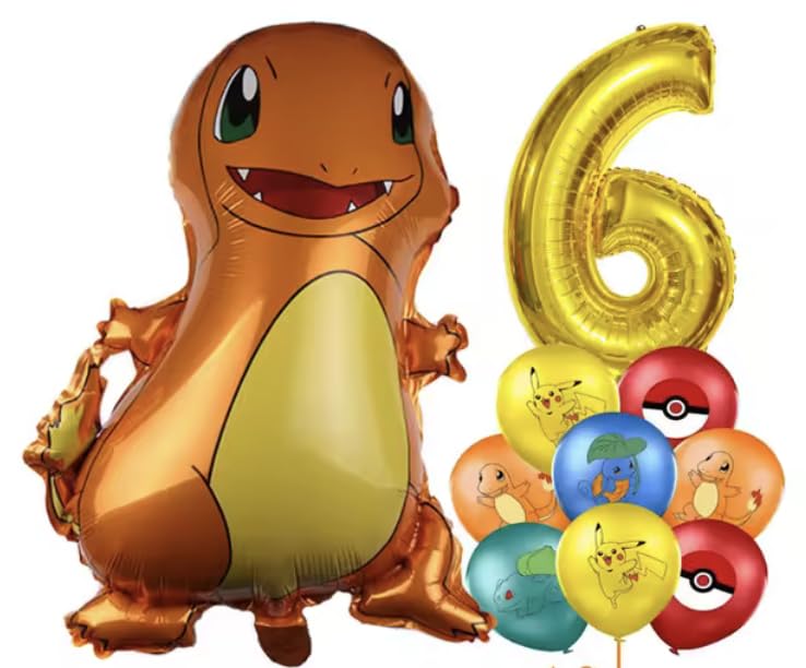 Pokémon Number/Numerical Balloons | 15+ Years | Charmander | Six — image 1