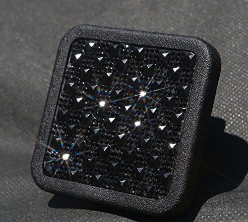Diamond Crystal Bling Rhinestone Trailer Hitch Cover Tube Insert Fits 2" Receivers (Fits 2" Receivers, Black) #TOP2