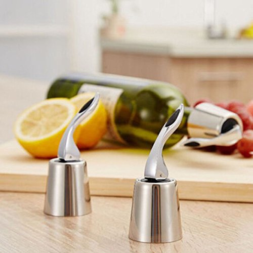 1 piece 2017 New Stainless Steel Reusable Vacuum Sealed Red Wine Bottle Stopper Cap Plug