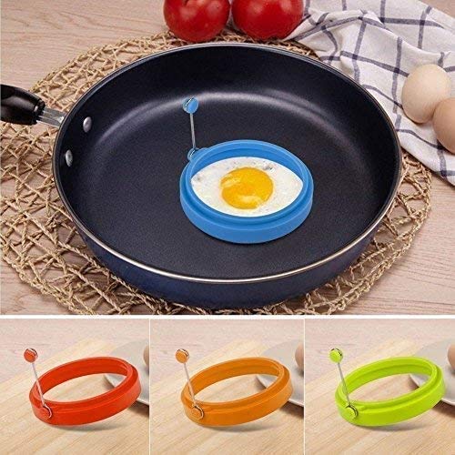 Silicone Egg Rings, 4 Inch Food Grade Egg Cooking Rings, Non Stick Fried Egg Ring Mold, Pancake Breakfast Sandwiches, Egg Mcmuffin Ring(Red,4Pack)…