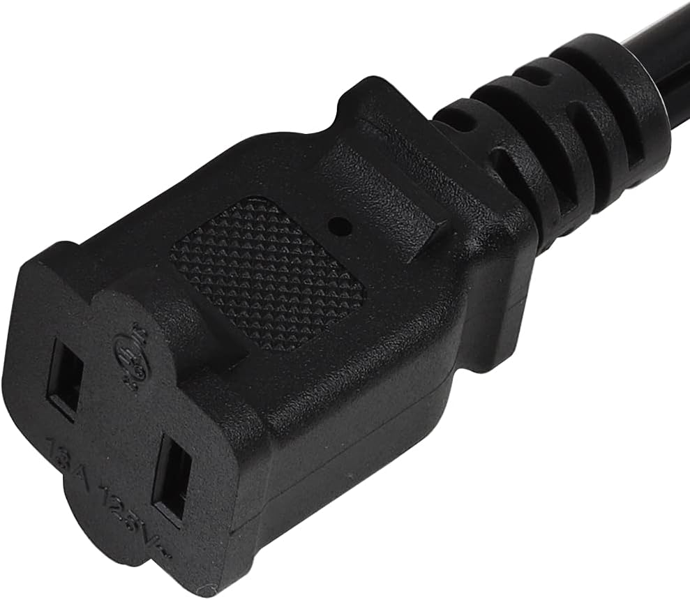 0.6Meter On Off Switch Extension Cord, 2-Prong/2 Outlet Polarized Extension Cord with Switch 12A/125V for Your Chargers/Lamp/Power Adapters etc, 16AWG Cord