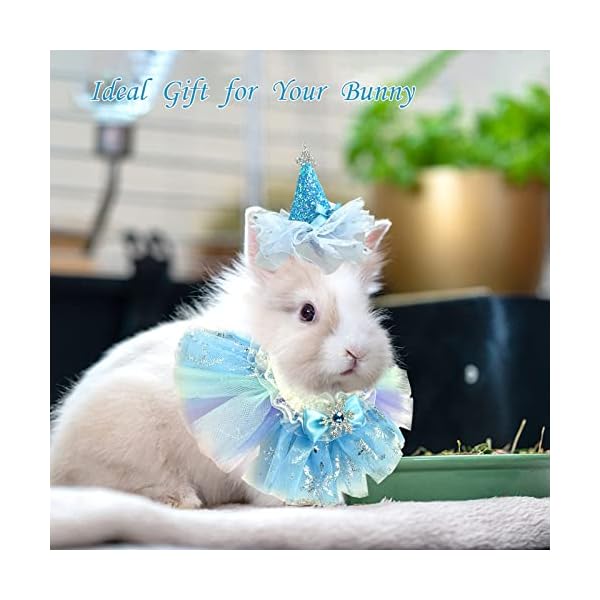 Shurung small animal birthday princess costume for rabbit guinea pig- guinea pig crown hat tutu skirt bunny princess hat bunny bandana halloween small pet outfit for guinea pig bunny hedgehog - image 5
