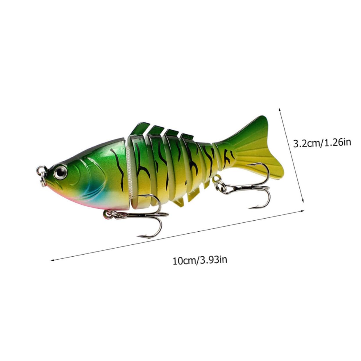 WOONEKY 4 Piezas Señuelos de Pesca Realistas Segmentos Accesorios Pesca Spinning Duraderos para y Agua