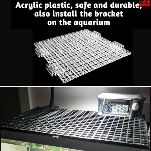 Image of Premier Plants Acrylic Aquarium Fish Tank Lid Cover Support Clip Clamp for Rimless Aquarium & Glass Top, Fish Tank Cover, Aquarium Hoods 6 Pieces (Black 2 Pcs Grid Divider & 6 Pieces 8 MM Holder)