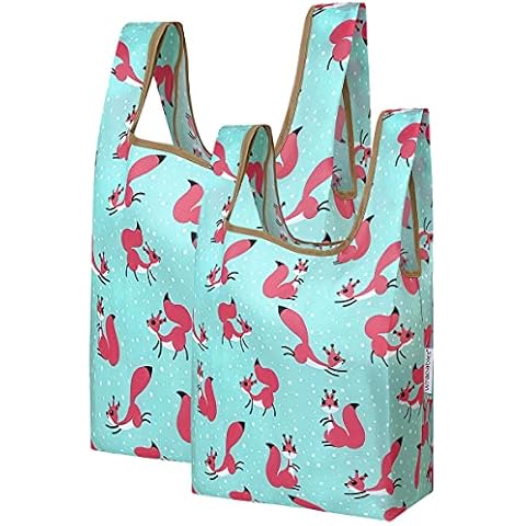Wrapables JoliBag Collection Reusable Shopping Bag (Set of 2), Squirrels Cover